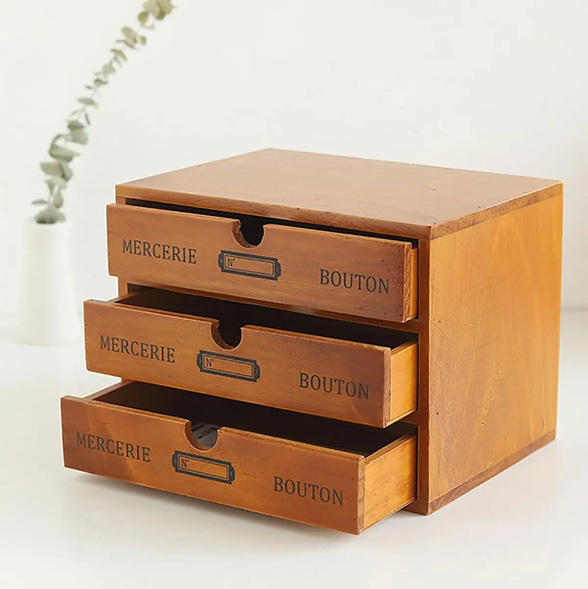 Aufbewahrung Kiste Vintage Holz Schmuck Multicomparments Klassisch Kosmetik 