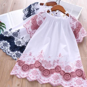 

Roimyal Wholesale 2019 New girls dress long-sleeve embroidery cotton dress A-line Jersey Robe Fille Clothes for 2-6 years