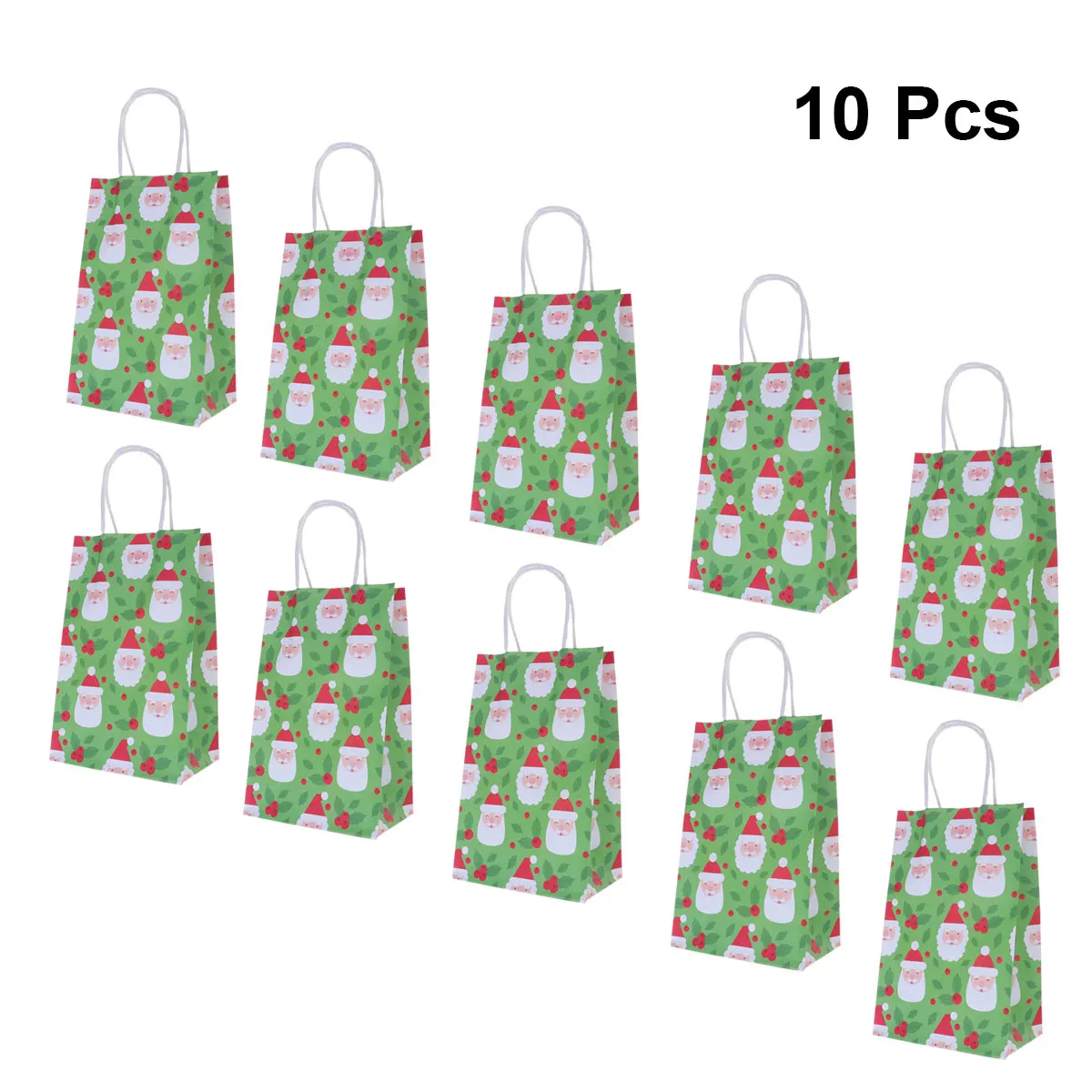 10Pcs Handle Bag Lovely Christmas Portable Gift Bag for Party Shopping Christmas