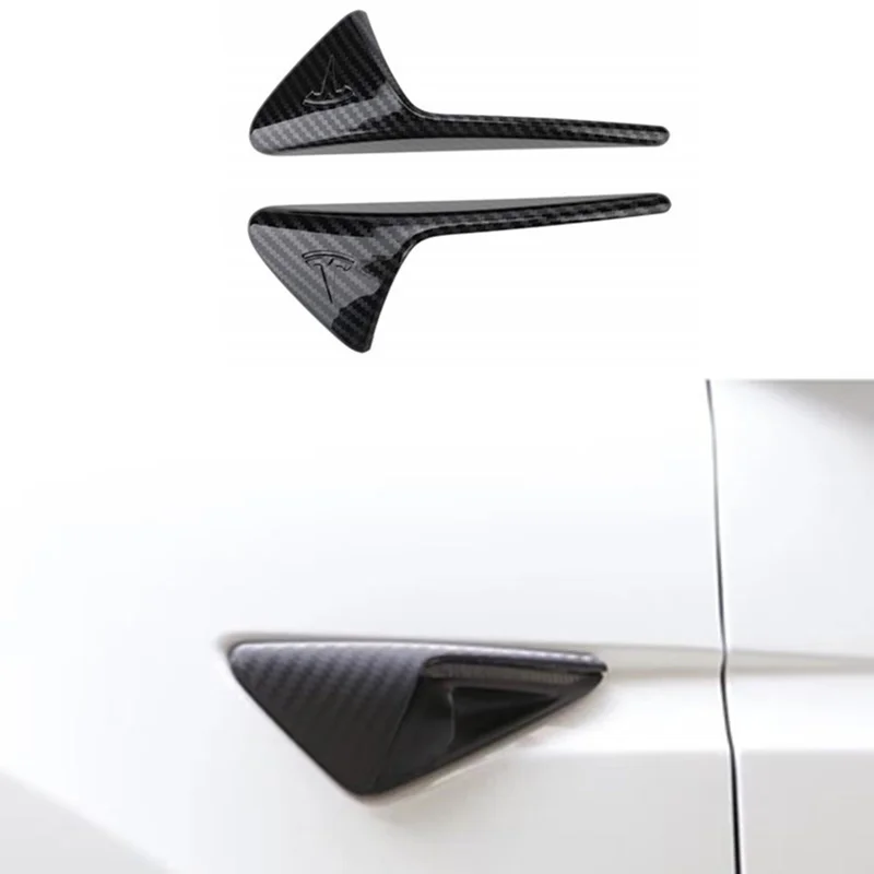 

2 pcs Car Sticker Side Air Flow Vent Blade type Air outlet Patch accessories Panel frame leaf board For tesla model 3 2018 2019