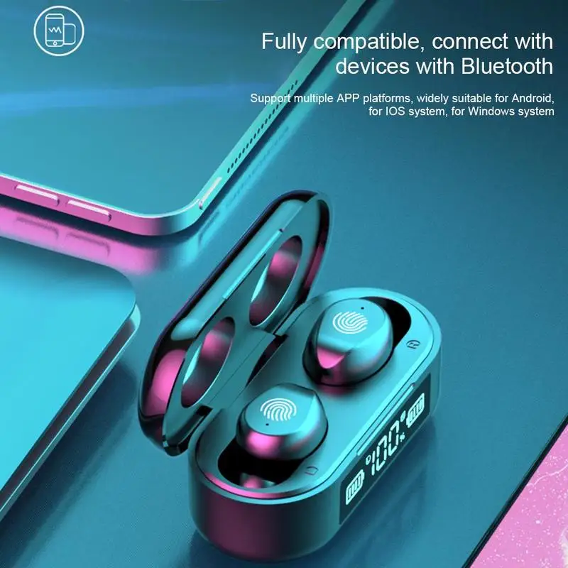 Portable Mini Stereo Earbuds Wireless Bluetooth 5 0 Binaural Headset IP67 Waterproof HiFi Sports Earphone with Charging Box