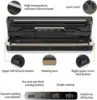 MAXFUTURE Automatic Vacuum Sealer Vac Packer Food Sealer Sous Vide FoodSaver Vacuum Sealer Machine Including 15 Vacuum Bags FREE 3