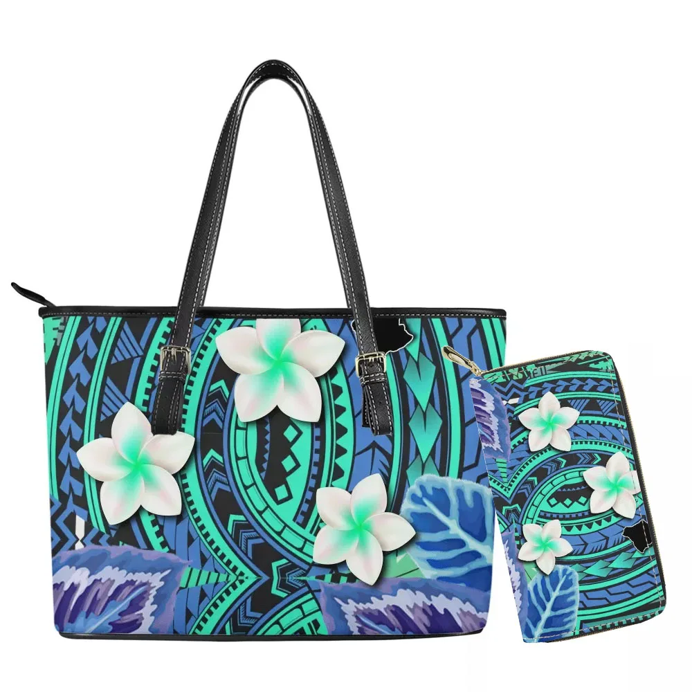 

Cumagical 2022 Wholesale Handbags For Women Shoulder Polynesian Tribal Flower Printed Hawaii Style Purses And Handbags