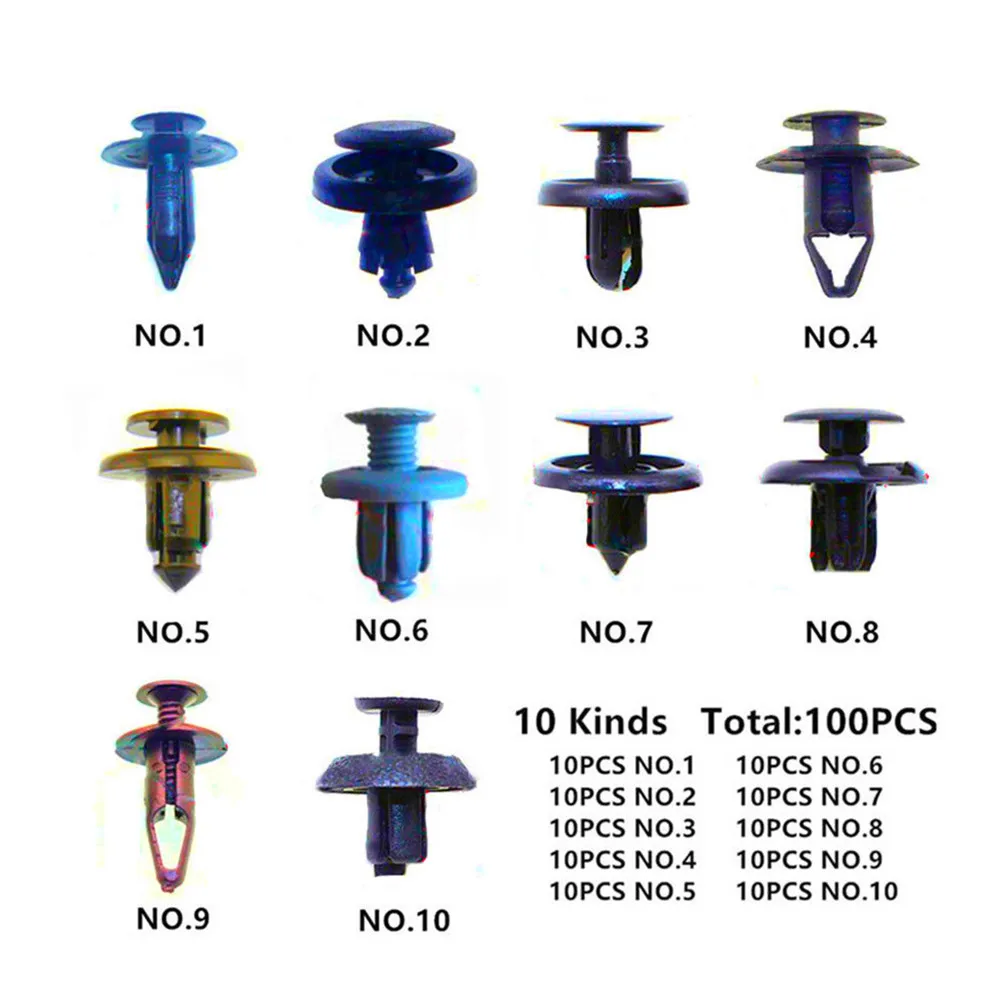 

100pcs Bumper car Fender Screw Rivets Set For Toyota FJ Cruiser RAV4 CROWN REIZ PRIUS COROLLA VIOS LAND CRUISER PRADO