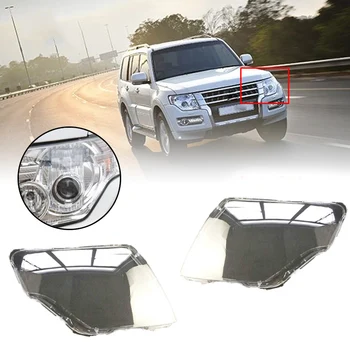 

Car Front head light lamp Cover for Mitsubishi Pajero V97 Headlight head light lamp Waterproof Clear Lens Auto Shell Cover Left&