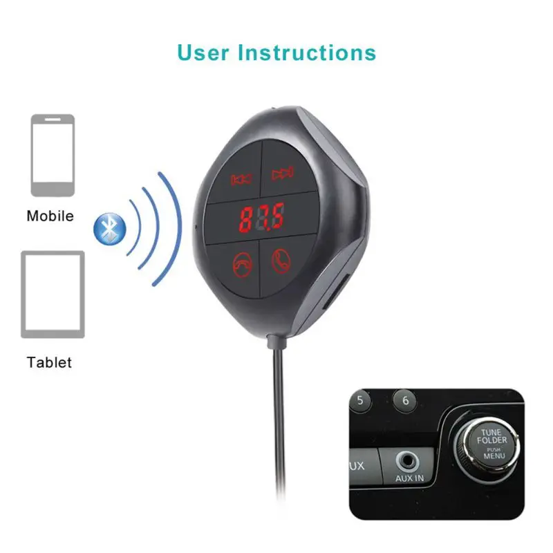 Двойной USB Handsfree Car комплект MP3 музыкальный плеер радио Напряжение монитор Поддержка TF U диск