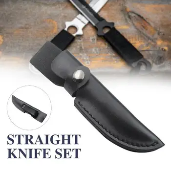 

Durable Black Leather Hunting Sheath Cover Knife Sleeve Knife Pocket Tactical Pouch Leather Sheath Bags Case Camping