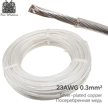 

23AWG 0.3 Square millimeter wire power line electric cable Silver-plated copper High temperature resistance Flame retardant PTFE
