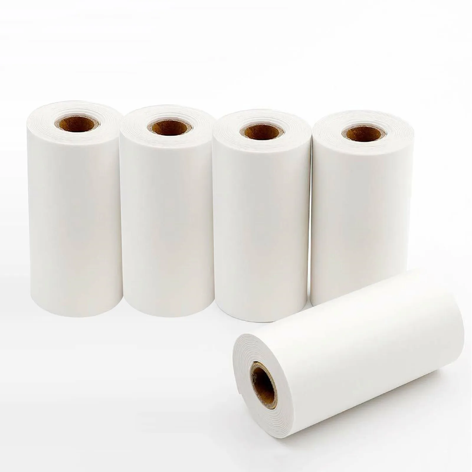 Rollos de papel térmico para impresora fotográfica, rollo de impresión semitransparente de 57x30mm, 5 rollos