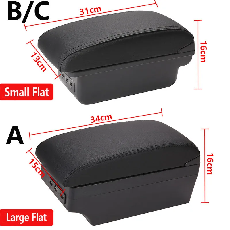 For Opel Corsa Armrest For Opel Corsa D Car armrest box accessories interior storage box Retrofit parts With USB