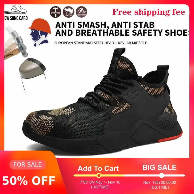 Steel Toe Safety Shoes Industrial & Construction Puncture Proof Summer Men Women Breathable Mesh Work Shoes Protective Footwear Steel Toe Safety Shoes Industrial & Construction Puncture Proof Summer Men Women Breathable Mesh Work Shoes Protective Footwear