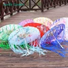 New Bamboo Oiled Paper Umbrella Women Tassels Yarn Ribbon Hanfu Umbrella Woman Parasol  Retro Performing Japanese Chinese Style 1