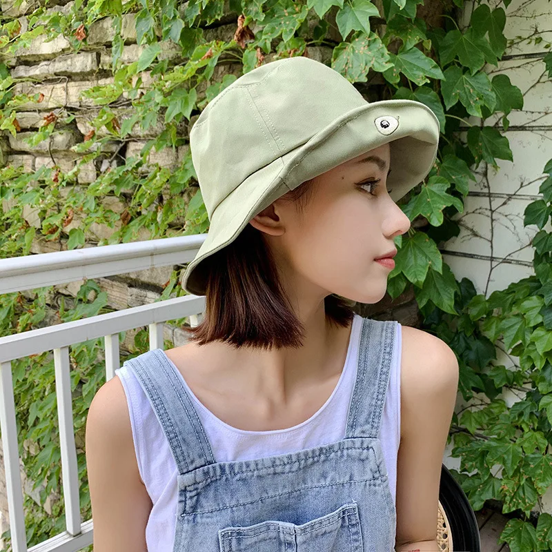 Oloey Avocado Fruit Element Embroidery Cute Bucket Hats Women Summer Solid Sweet Letters Sun Hat Femme Big Brim Fisherman | Аксессуары