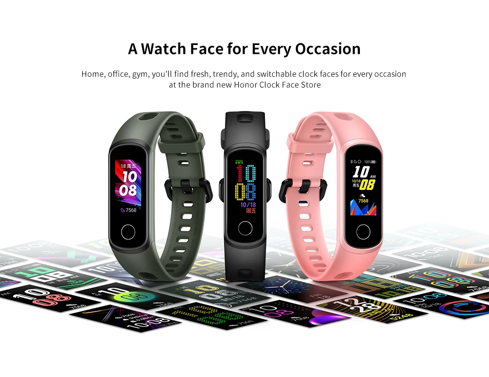 HUAWEI Honor Band 5i, 0,96 дюйма, умный Bluetooth браслет, международная серия, спортивный напульсник с поддержкой кислорода в крови