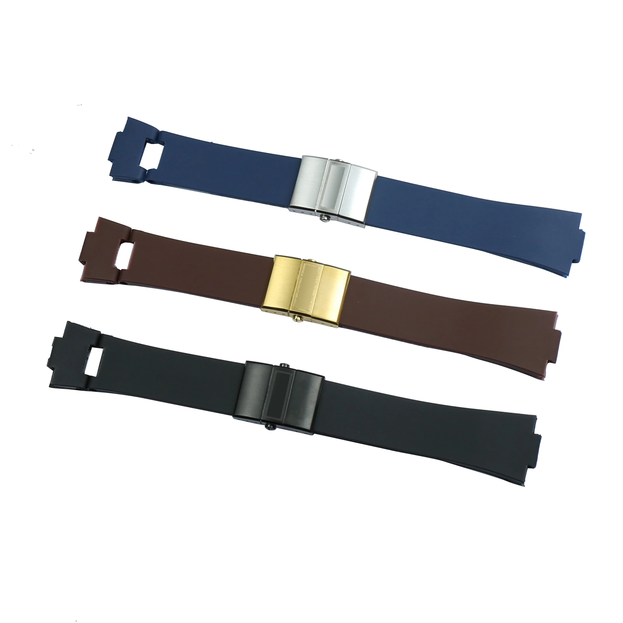 Watch accessories rubber strap men's 25mmx12mm for Athens Observatory nautical series sports waterproof silicone watch strap