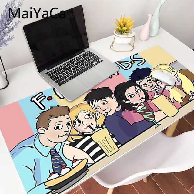 MaiYaCa TV series Friends Quotes Customized laptop Gaming Accessories Mousepad Mouse Mat Keyboard 80x40cm xxl Mouse Pad Game Lock Edge 30x70cm
