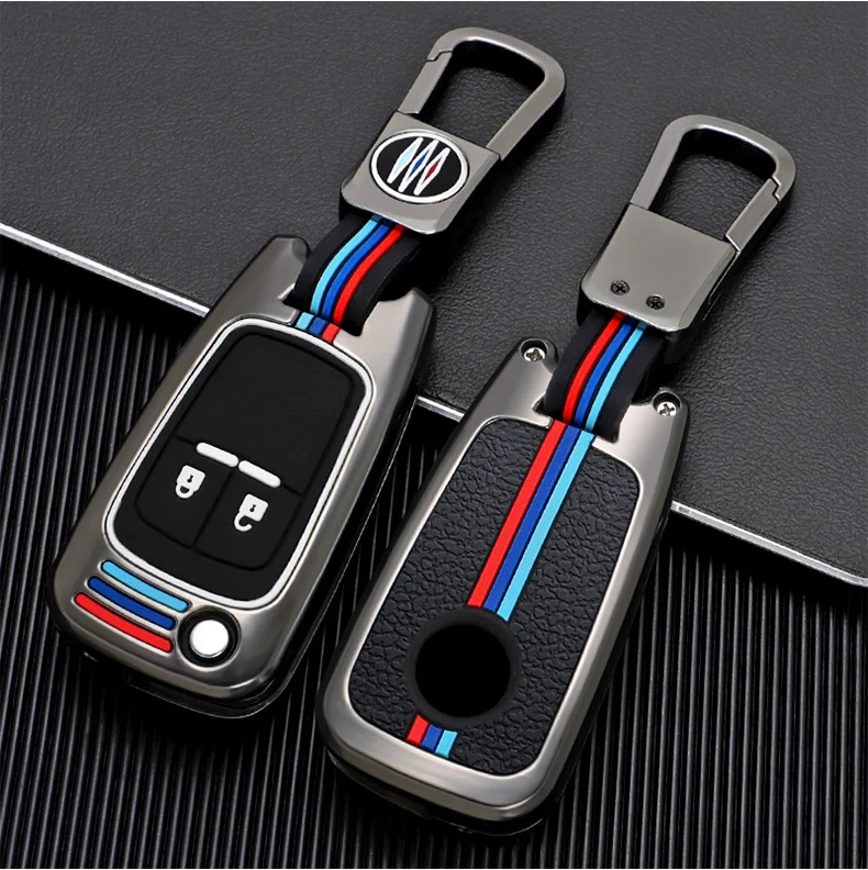 Custodia in lega di zinco per auto custodia per telecomando portachiavi per Chevrolet Cruze Malibu Camaro Impala Equinox Trax GMC Buick Chevy - Hbfe1b3fa34914aa9802b3ec843606421g