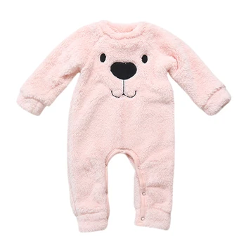 

Newborns Winter Plush Romper Infant Baby Boys Girls Cartoon Bear Pattern Warm Soft Long Sleeved Jumpsuit Kids Clothes 6M-3T A20