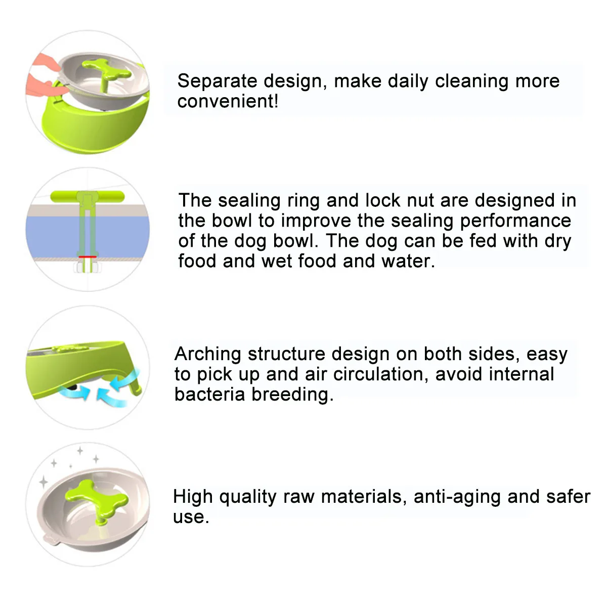 Bone Shaped Dog Pet Bowl Slow Eating Drink Bowls Rotary Anti Choke Healthy Prevent Choking Gluttony Puzzle Feeder Dogs Cats