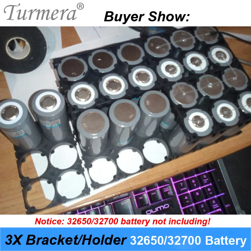 Turmera 3X 32650 32700 Lifepo4 Battery Bracket Holder 3X Safety Anti Vibration Plastic Bracket For 12V 36V battery pack 10pieces 05