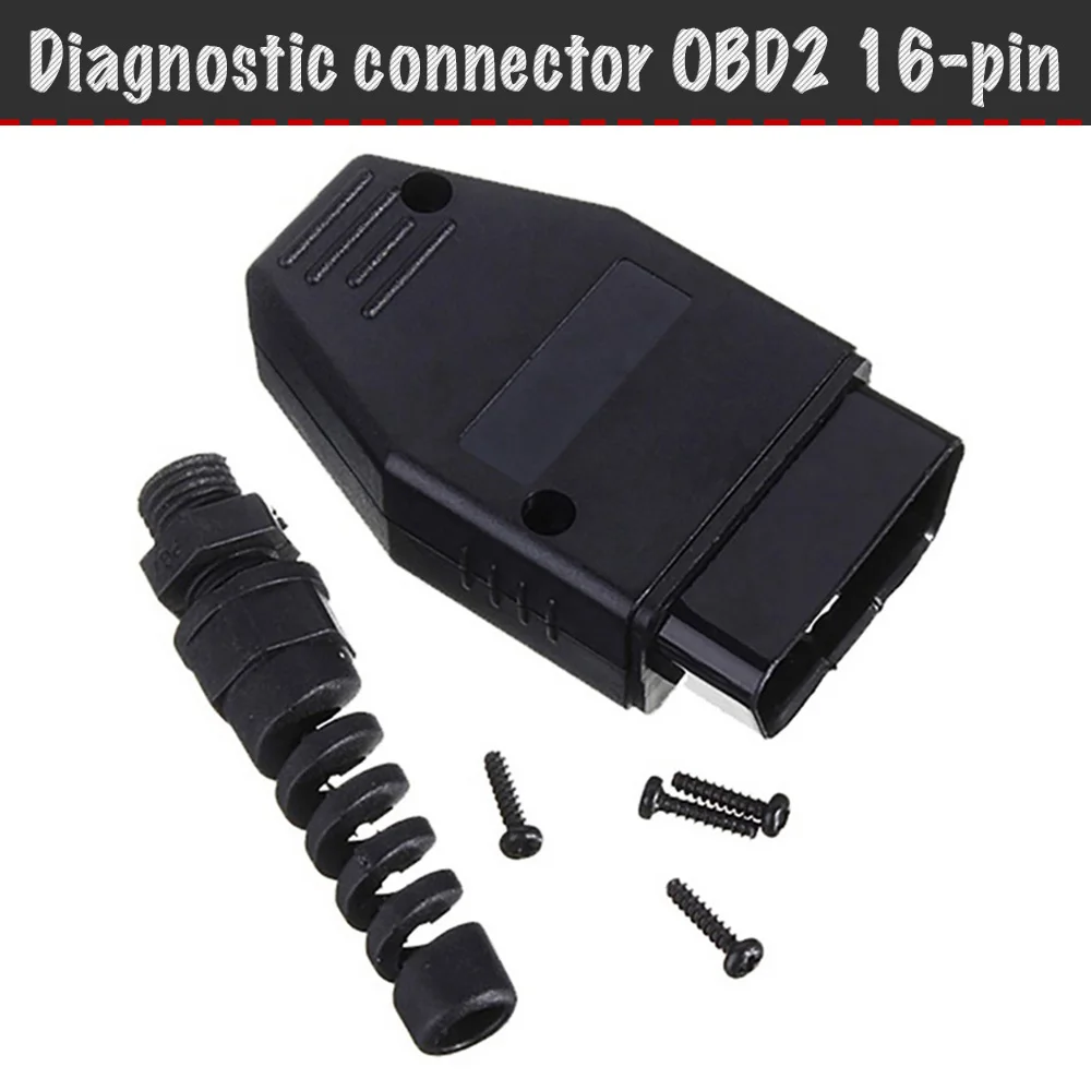 Диагностический разъем вилка OBD2 16 pin коннектор адаптер штекер гнездо OBD II|Кабели и