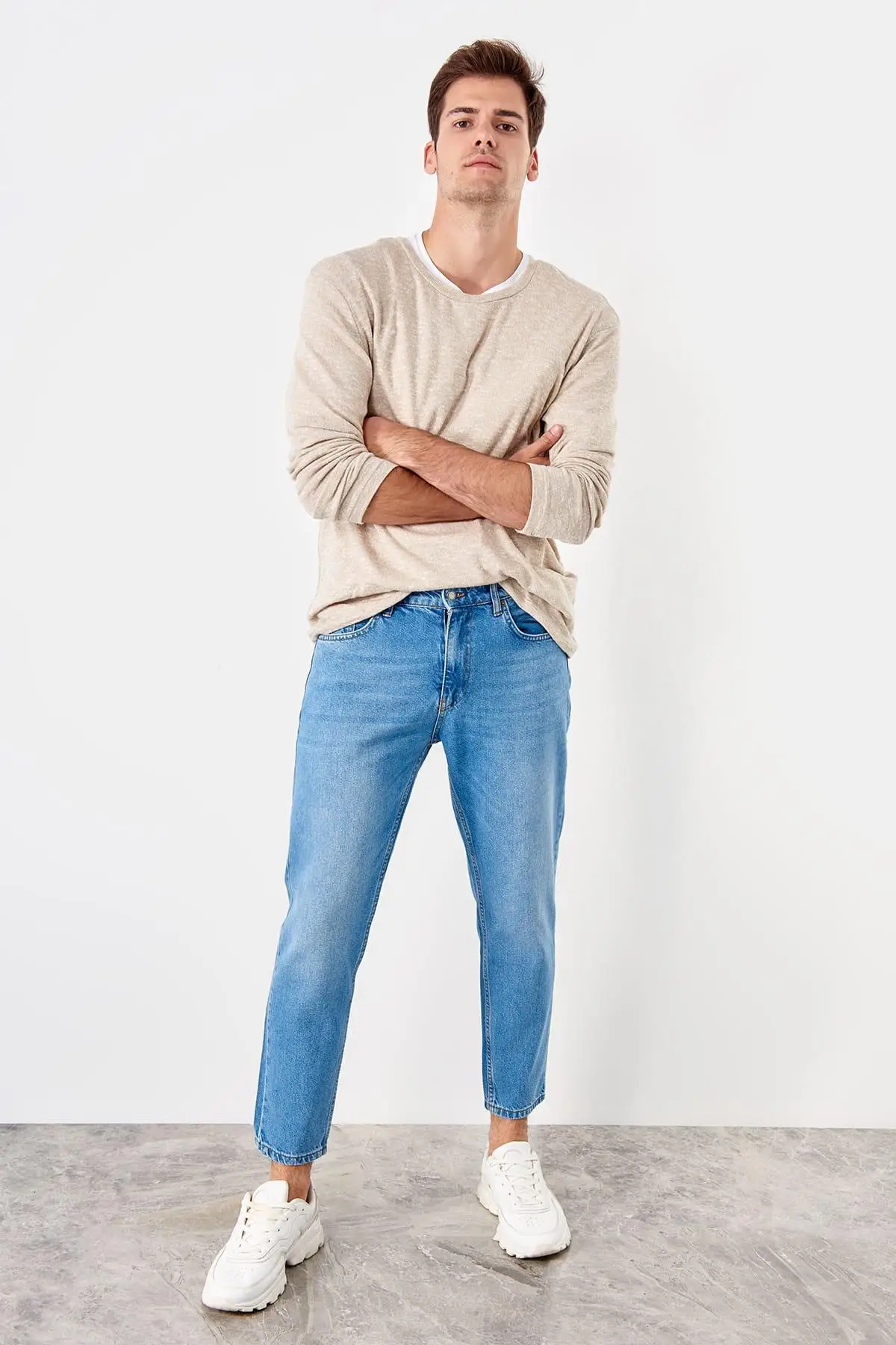 Trendyol синие мужские джинсы для отдыха новые TMNSS19KE0002