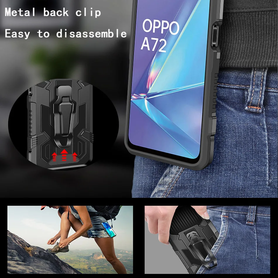 Shockproof Phone Case For OPPO A5 A7 A12 A9 A8 A32 A52 A53 A72 A92 A73 A15 Car Holder Back Clip Cover For OPPO A3S A5S A11K A1K Shockproof Phone Case For OPPO A5 A7 A12 A9 A8 A32 A52 A53 A72 A92 A73 A15 Car Holder Back Clip Cover For OPPO A3S A5S A11K A1K