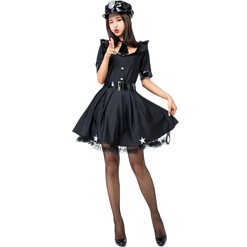 

New Halloween Costume tie dress female police instructor instructor costume role play cosplay