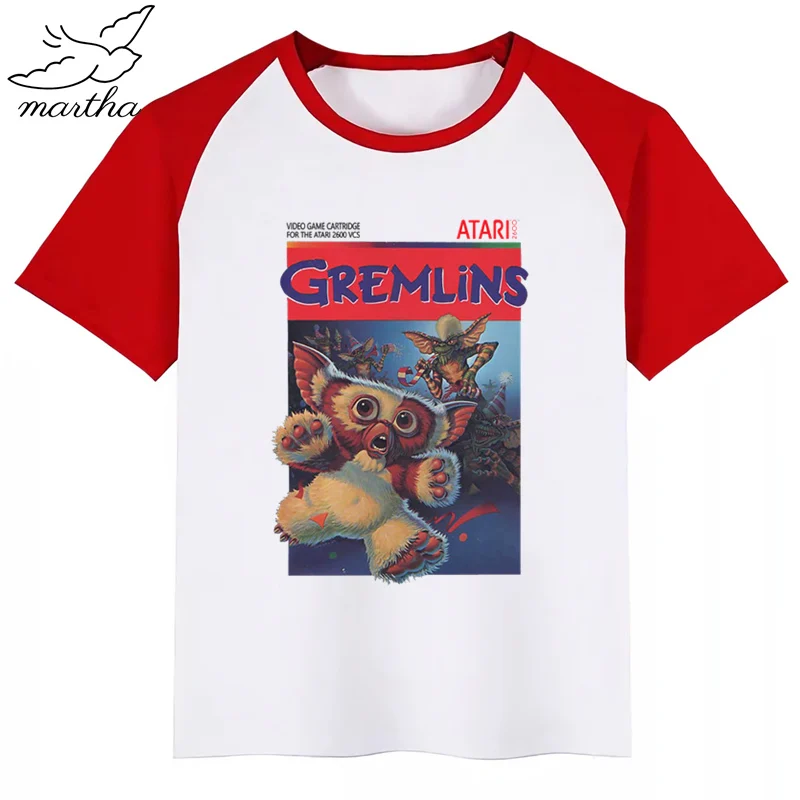 Gremlins/футболка для маленьких мальчиков и девочек; детский топ для мальчиков; детская футболка с принтом «Gremlins»; Забавные футболки; летние топы с короткими рукавами - Цвет: RedD