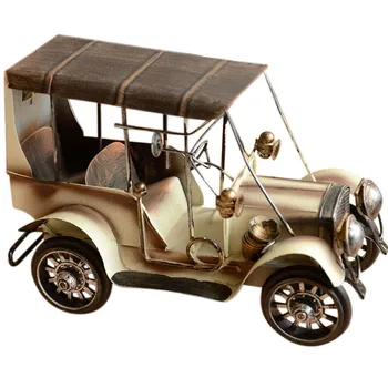 

Vintage Metal Car Crafts Metal Antique Cara Model Desktop Decoration Children Toys Birthday Gift Home Decoration-White