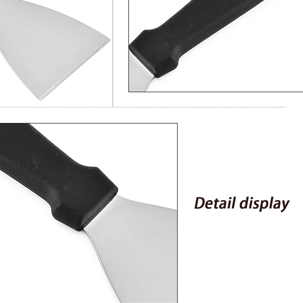Multifunctional Cooking Utensils Triangular Spatula Blade Short Handle Western Cuisine Pasty Stainless Steel Home Kitchen Ware