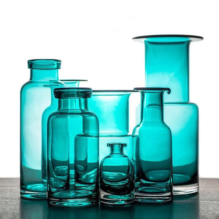 

[Xin jia qin] Creative-Color Glass Vase European Style Home Decoration Glass Crafts Ornament