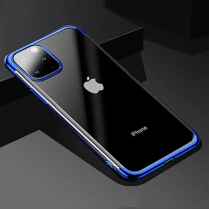 Силиконовый бампер с гальваническим покрытием для IPhone X XS MAX Xr 10 для Iphone 11 Pro Max, мягкий чехол из ТПУ для IPhone 10 11, чехол - Цвет: Blue
