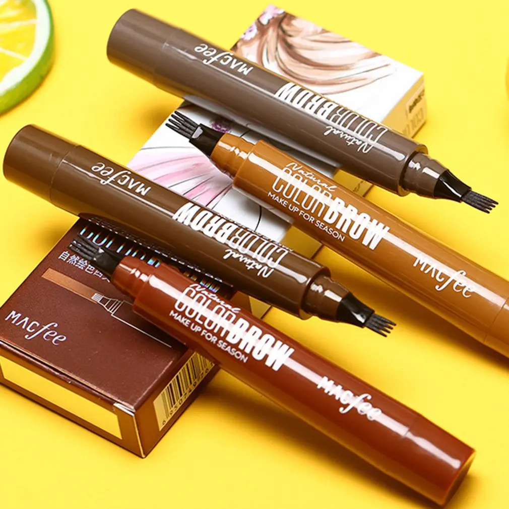 

For Macfee Four Fork Long-Lasting Water Eyebrow Pencil Four Eyebrow Pencil Liquid Eyebrow Pencil Waterproof And Sweat