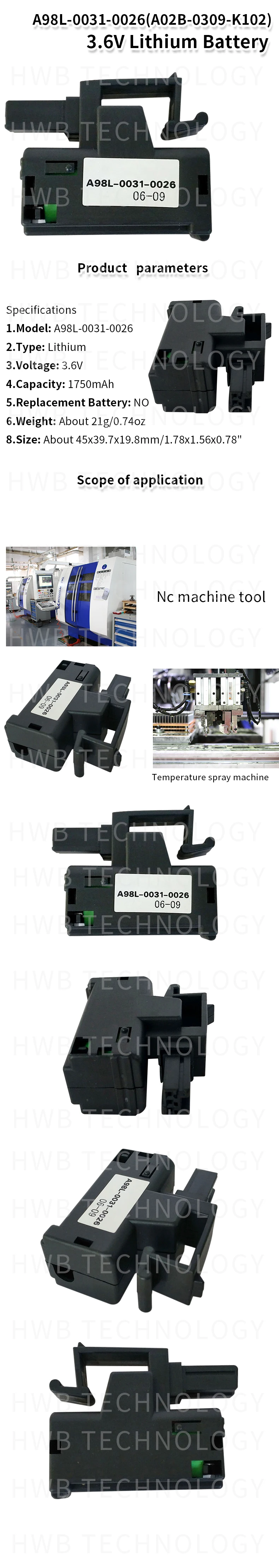 1 шт. в упаковке новые A98L-0031-0026 a02b-0309-k102 A02b-0309-k102 3V FANUC PLC ЧПУ литий Батарея батареи Бесплатная доставка