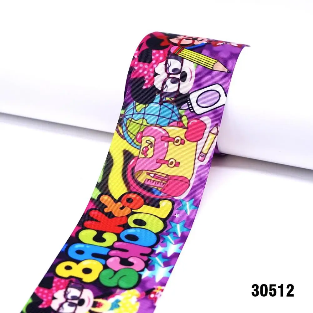 

50 yard back to school printed grosgrain ribbon 30153
