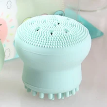 Маленькая Солнцезащитная щетка силиконовая губка щетка для чистки лица двойная головка для очистки Медузы маленький осьминог(Случайная