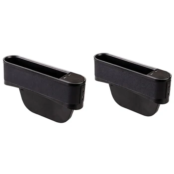 

Car Seat Space Catcher Organiser Storage Box Pocket with Purple Blue Belt 4 USB Seat Slit Storage Box