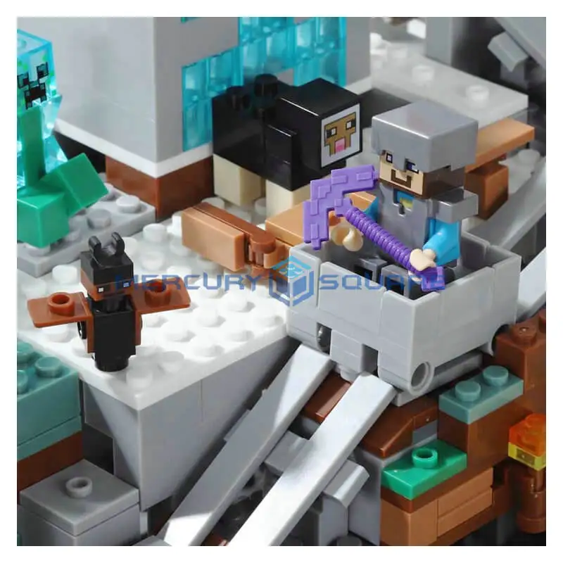 Mountain Cave Mine Highly Detailed Building Block With Dragons & Action Figures Compatible 21137 My World Brick Set Gifts Toys