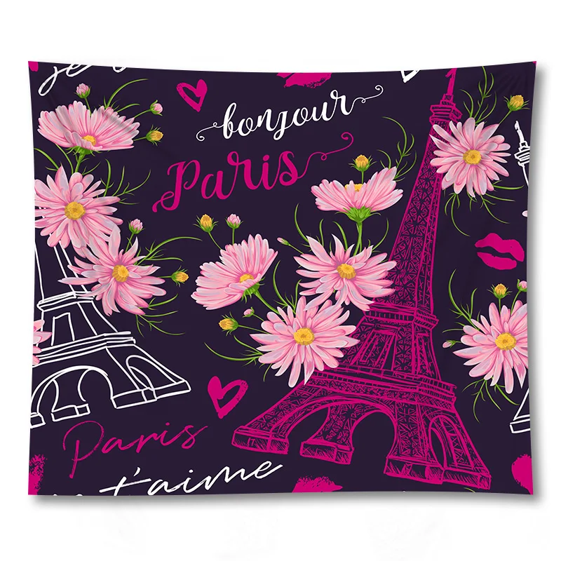 GT946 Пользовательские Париж башня печатных йога коврик настенный гобелен украшения дома бланке ковер большой размер - Цвет: GT946