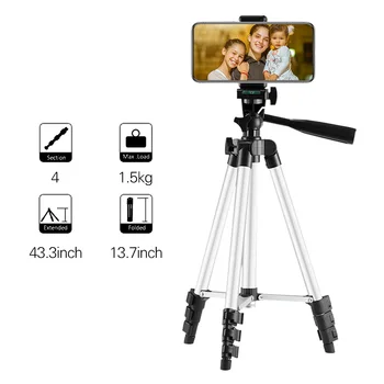 

50/110/130/150cm Lightweight phone Tripod Adjustable Height Three Sections 1/4 Inches Screw Smartphone Photography Video DSLR