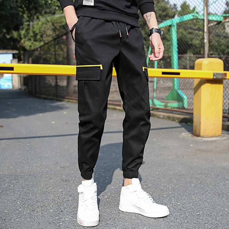 

Tide brand men's Korean version of the trend of the wild nine-point pants loose feet cotton casual trousers men Tooling wind