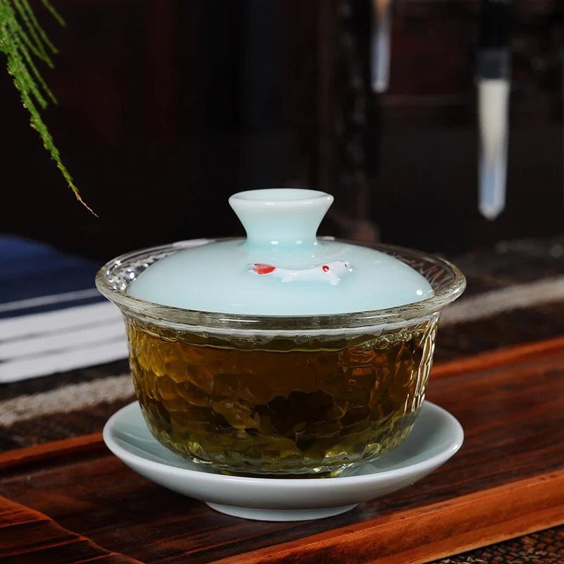 Креативный стеклянный набор Gaiwan из celadon, керамические чайные наборы, чайный набор, керамический чайный горшок, чайный набор, набор Gaiwan, чайные чашки для чайной церемонии
