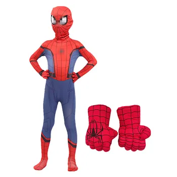 

New Children's Movie Fantasy Superhero Spider Boy Anime Spree Halloween Cosplay Costume Gloves Birthday Party Tights Dance Show
