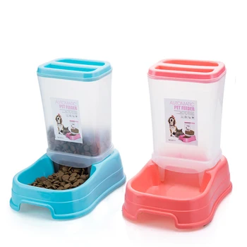 

Pet Automatic Feeder Dog Cat Food Bowl Removable Plastic Kitten Puppy Feeding Dish Dispensers For Puppy Cats Pet Supplies DWSA13