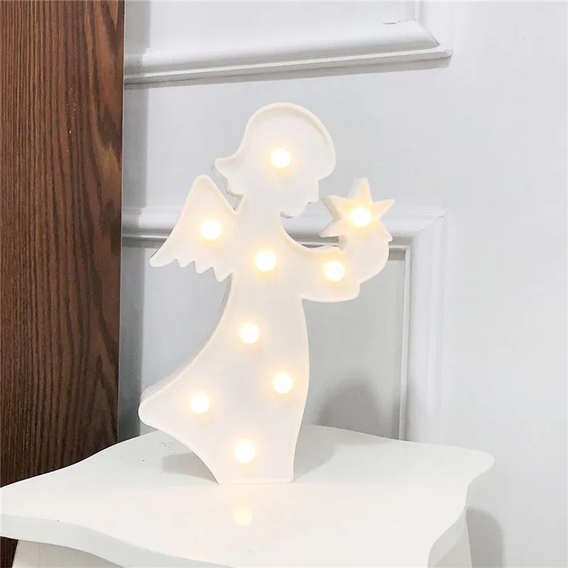 Creative Angel Fairy LED Night Light Lamp Battery Powered Lights Home Decor lampka nocna #4S03 (6)