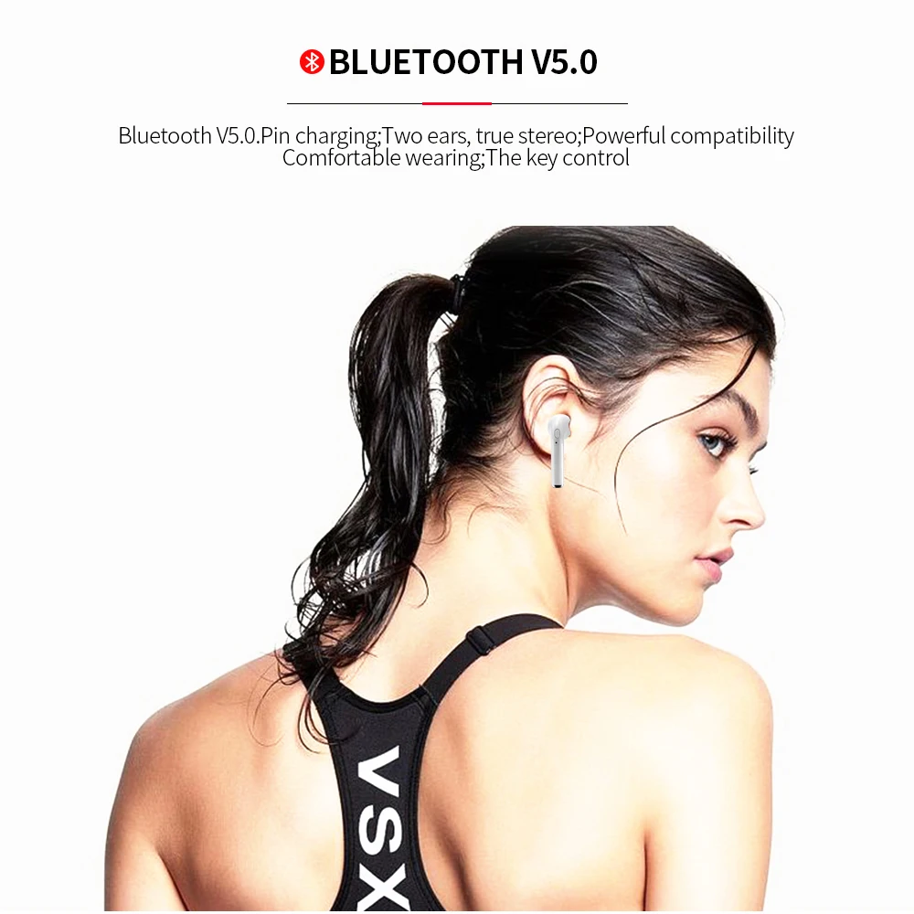 Bluetooth i7s Wireless Earphones Sport Stereo Earbud Headset With Charging Box For Smart Phone