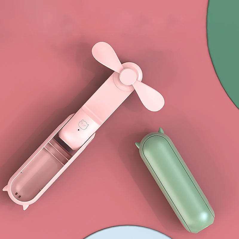 Handheld Mini Fan 2 in 1 Portable USB Recharge Silent Fan 2000mAH Powerbank Cooler Appliance Desktop Travel Hand Fan Free Ship