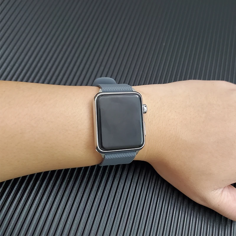 Текстурированный силиконовый ремешок для Apple watch iWatch серии 1 2 3 4 спортивный браслет ремешок для 5 38 мм 42 мм 40 мм 44 мм ремешок