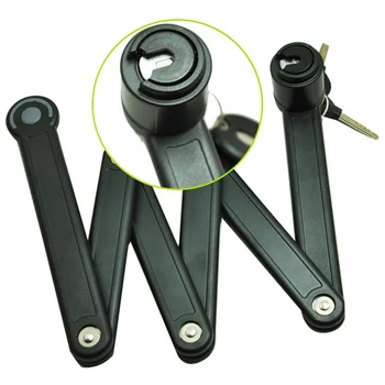 

Universal Folding Bicycle Lock Steel Bike Lock Security Cable Lock Anti-Theft Combination Riding Tool for Mountain Bike